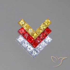 2.89ctw Natural Multicolor Sapphire, Square, VVS-VS
