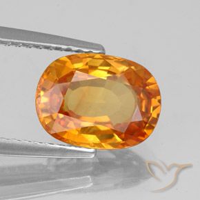 3.03 ct Orange Sapphire Stone, Natural Sapphire in Oval Facet Shape for Sale