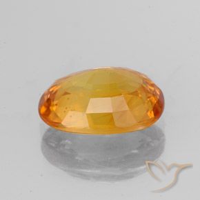Sapphire Gemstone in 10 x 7.5 mm Size for Sale, Sapphire Stone in Bright Orange Color