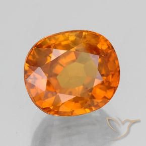 3.23 ct Orange Sapphire Stone, Natural Sapphire in Oval Facet Shape for Sale