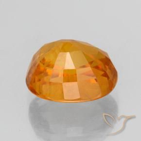 Sapphire Gemstone in 8.6 x 7.5 mm Size for Sale, Sapphire Stone in Bright Orange Color