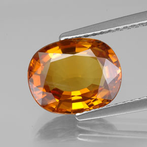 Темно-оранжевый Сапфир Камень - 3.3ct Фасетный Овал (ID: 353980)