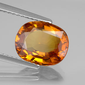 3.29 ct Orange Sapphire Stone, Natural Sapphire in Oval Facet Shape for Sale
