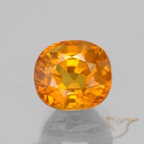Saphir orange en vrac de 3,53 ct, taille ovale de 8,6 x 7,8 mm de Thaïlande, Photo A