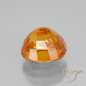 Sapphire Gemstone in 8.6 x 7.8 mm Size for Sale, Sapphire Stone in Apricot Orange Color
