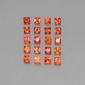 Naranja medio Zafiro Gema - 0.1ct Corte Princesa (ID: 353997)