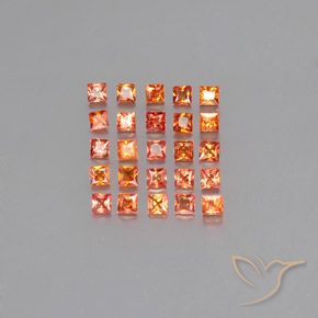 Ярко-оранжевый Сапфир Камень - 0.2ct Огранка Принцесса (ID: 354056)