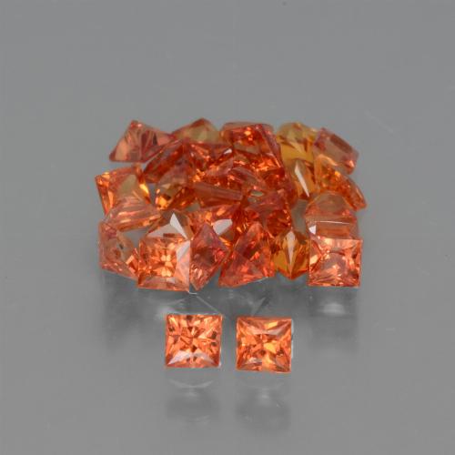 Medium Orange Saphir Edelstein - 0.1ct Prinzess-Schliff (ID: 354058)