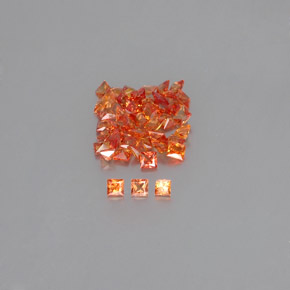 Naranja claro Zafiro Gema - 0.1ct Corte Princesa (ID: 354062)