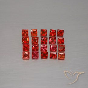 Rojo claro Zafiro Gema - 0.1ct Corte Princesa (ID: 354066)