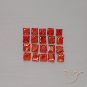 Fire Red Sapphire Gem - 0.1ct Princess-Cut (ID: 354067)