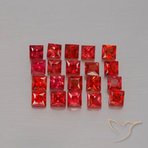 2.87 ctw Red Sapphire Stones, Natural Sapphire in Princess-Cut Shape for Sale