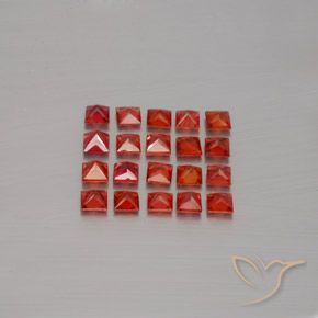 Sapphire Gemstones in 2.8 x 2.8 mm Size for Sale, Sapphire Stones in Bright Red Color
