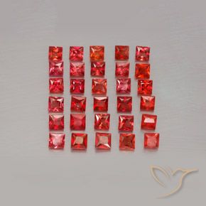 Bright Red Сапфир Камень - 0.1ct Огранка Принцесса (ID: 354072)