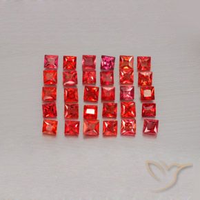 Bright Red Сапфир Камень - 0.1ct Огранка Принцесса (ID: 354074)