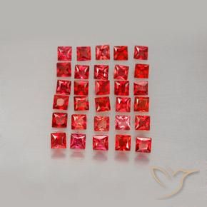 Rojo claro Zafiro Gema - 0.1ct Corte Princesa (ID: 354077)