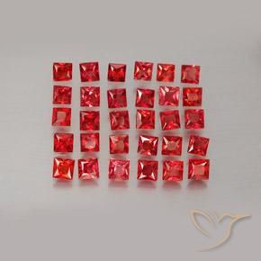 Rojo claro Zafiro Gema - 0.1ct Corte Princesa (ID: 354079)