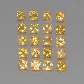 2.23 ct Yellow Sapphire Stone, Natural Sapphire in Princess-Cut Shape for Sale