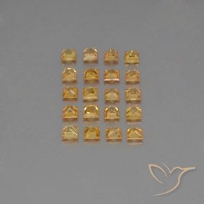 Sapphire Gemstones in 2.8 x 2.8 mm Size for Sale, Sapphire Stones in Orange-Gold Color