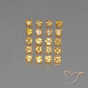 Dorado naranja Zafiro Gema - 0.1ct Corte Princesa (ID: 354095)