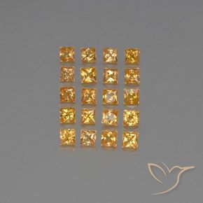 Deep Orange-Gold Sapphire Gem - 0.1ct Princess-Cut (ID: 354096)