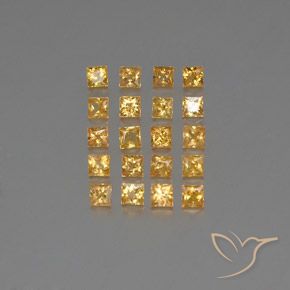 Medium-Light Orange-Gold Сапфир Камень - 0.1ct Огранка Принцесса (ID: 354097)