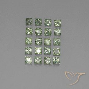Mossy Green Sapphire Gem - 0.1ct Princess-Cut (ID: 354112)