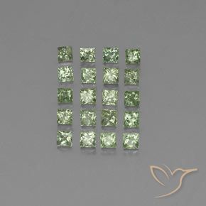 Verde salvia claro Zafiro Gema - 0.1ct Corte Princesa (ID: 354117)