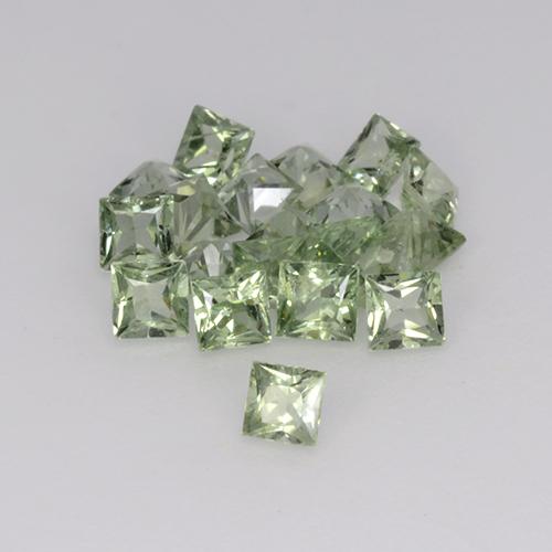 2.35 ctw Green Sapphire Stones, Natural Sapphire in Princess-Cut Shape for Sale