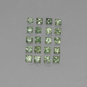 Forest Green Sapphire Gem - 0.1ct Princess-Cut (ID: 354120)