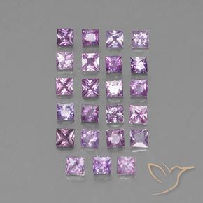 2.58 ctw Purple Sapphire Stones, Natural Sapphire in Princess-Cut Shape for Sale