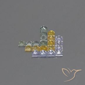 Sapphire Gemstones in 2.7 x 2.7 mm Size for Sale, Sapphire Stones in Multicolor Color