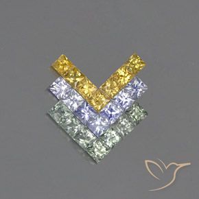 3.14ctw Natural Multicolor Sapphire, Square, VVS-VS