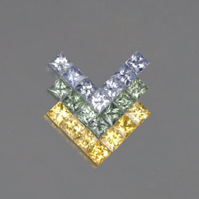 Multicolor Sapphire Gem - 0.2ct Princess-Cut (ID: 354135)