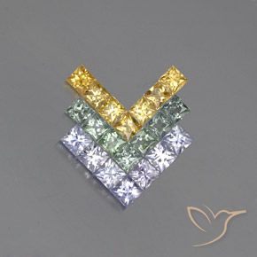 Multicolor Zafiro Gema - 0.2ct Corte Princesa (ID: 354137)
