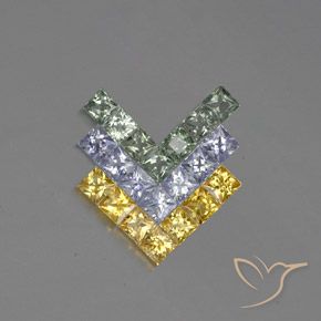 Multicolor Sapphire Gem - 0.2ct Princess-Cut (ID: 354141)