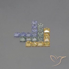 Sapphire Gemstones in 2.6 x 2.6 mm Size for Sale, Sapphire Stones in Multicolor Color