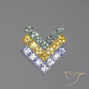 3.12ctw Natural Multicolor Sapphire, Square, VVS-VS