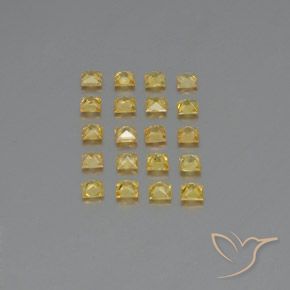 Sapphire Gemstones in 2.7 x 2.6 mm Size for Sale, Sapphire Stones in Golden Color