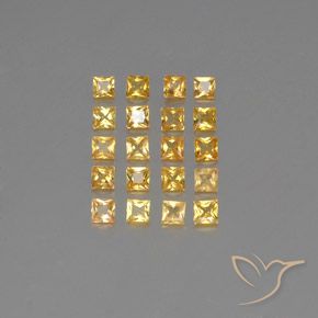 Dorado Zafiro Gema - 0.1ct Corte Princesa (ID: 354149)