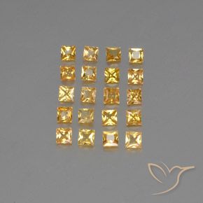 Golden Sapphire Gem - 0.1ct Princess-Cut (ID: 354154)