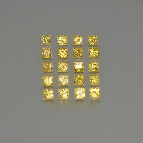 2.59 ct Gold Sapphire Gemstone, Sapphire Gem in Princess-Cut Shape for Sale.