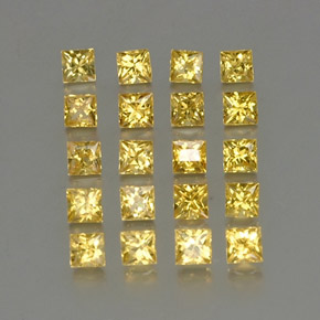 2.59 ct Gold Sapphire Stone, Natural Sapphire in Princess-Cut Shape for Sale