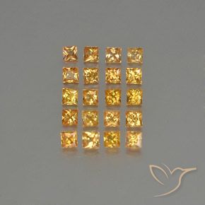 Orange-Gold Sapphire Gem - 0.2ct Princess-Cut (ID: 354171)