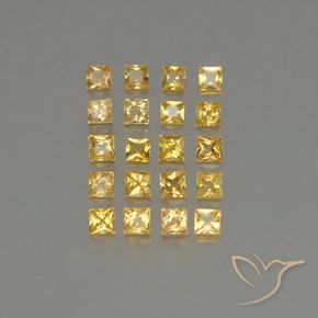 Golden Sapphire Gem - 0.2ct Princess-Cut (ID: 354172)