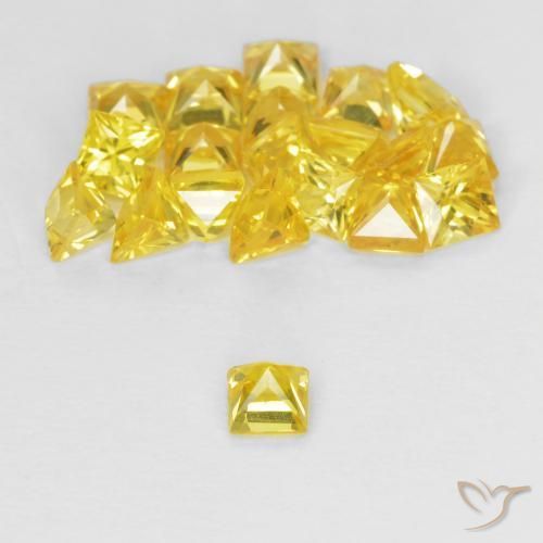 Sapphire Gemstones in 2.6 x 2.6 mm Size for Sale, Sapphire Stones in Golden Color