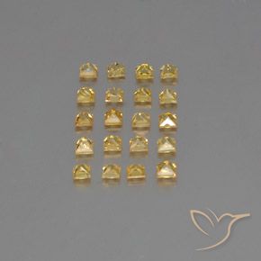 Sapphire Gemstones in 2.5 x 2.5 mm Size for Sale, Sapphire Stones in Golden Color