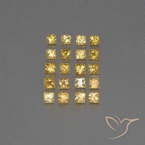 Golden Saphir Edelstein - 0.1ct Prinzess-Schliff (ID: 354179)