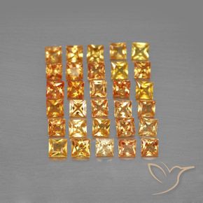 Ярко-оранжевый Сапфир Камень - 0.1ct Огранка Принцесса (ID: 354221)