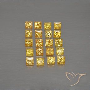 3.03 ct Yellow Sapphire, 2.7 x 2.6 mm Princess Cut From Tanzania, Photo A